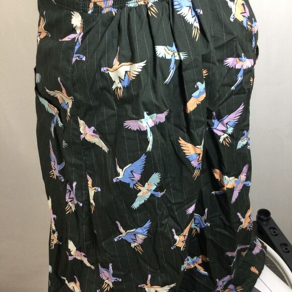 Free People Sunshine of Your Love Parrot Print Strapless Midi Dress Black Size 4 - Picture 7 of 11